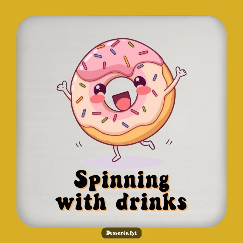 Funny Donut Cartwheel Coaster Set: Protect Surfaces with Joyful Sprinkled Style!