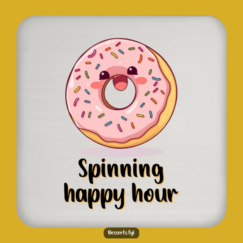 Funny Donut Coaster: Joyful Sprinkle Drink Gift
