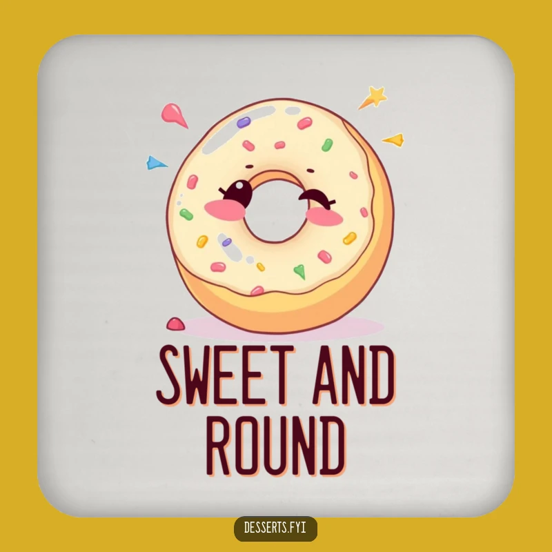 Funny Donut Wink Coaster: Joyful Sprinkles - Sweet & Humorous Table Protection