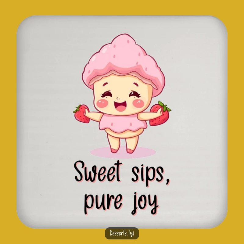 Funny Giggle Cake Strawberry Shortcake Coasters: Protect Surfaces with Sweet Style!