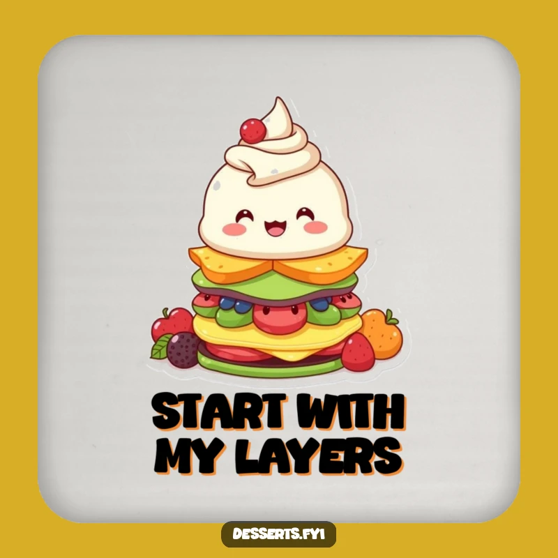 Funny Parfait Coaster: Enthusiastic Dessert Stacker Protector, Quirky Funny Gift For Tables