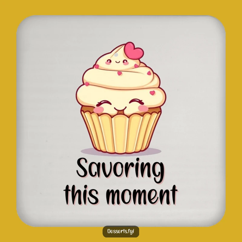 Funny Cupcake's Sweet Embrace Coaster: Protect Surfaces with Charm
