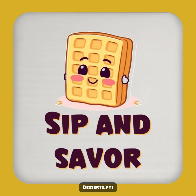 Funny Waffle Flipping Coaster: Hilarious Enthusiastic Protector for Your Surfaces