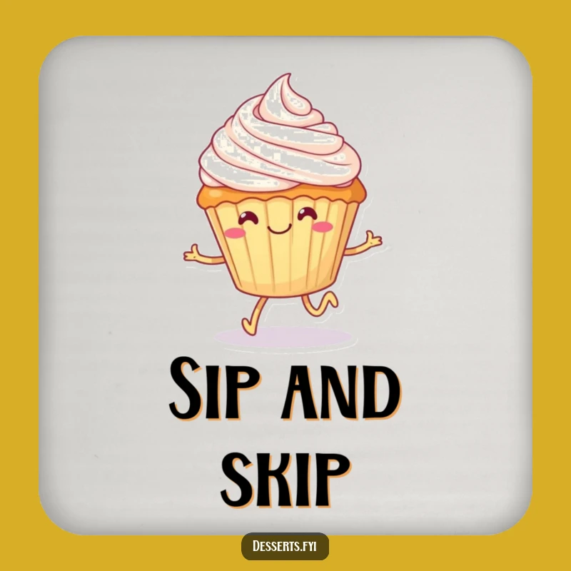 Funny Cupcake Skater Coaster Set: Protect Surfaces with Sweet & Hilarious Style!