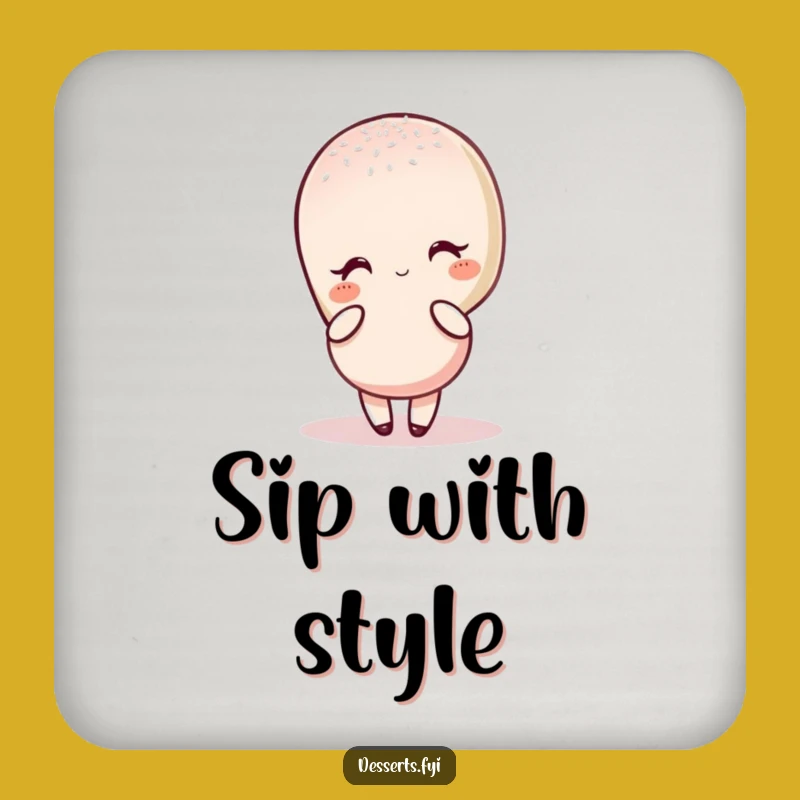 Funny Macaron Pose Coaster - Protect Surfaces with Chic Charm, Perfect Funny Gift