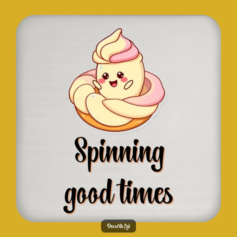 Funny Pastry Twirl Coaster - Protect Surfaces with Frosting Charm, Perfect Funny Gift