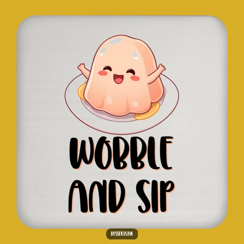 Funny Wobbly Jelly Drink Coaster: Protect with Bounce Fun