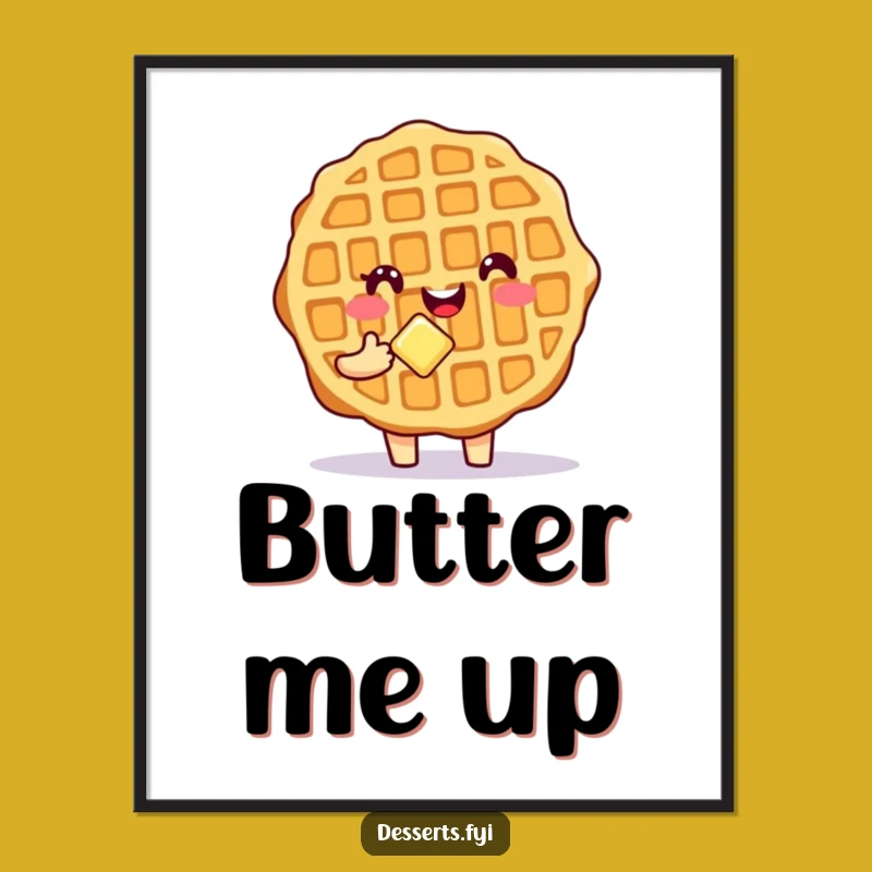 Funny Waffle Breakfast Poster: Add a Splash of Whimsical Humor to Your Walls