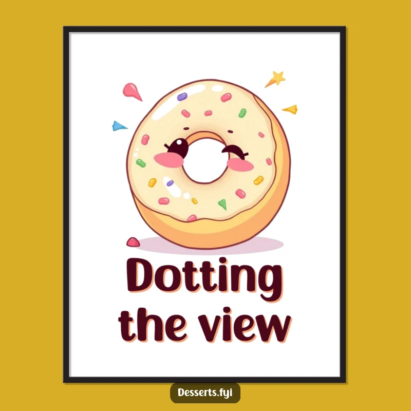 Funny Donut Wink Poster: Joyful Sprinkles Art for Sweet & Humorous Decor