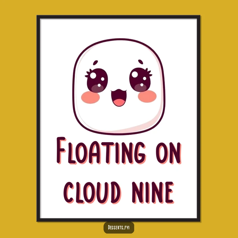 Funny Marshmallow Poster: Brighten Your Walls with Whimsical Surprise, Great Gift