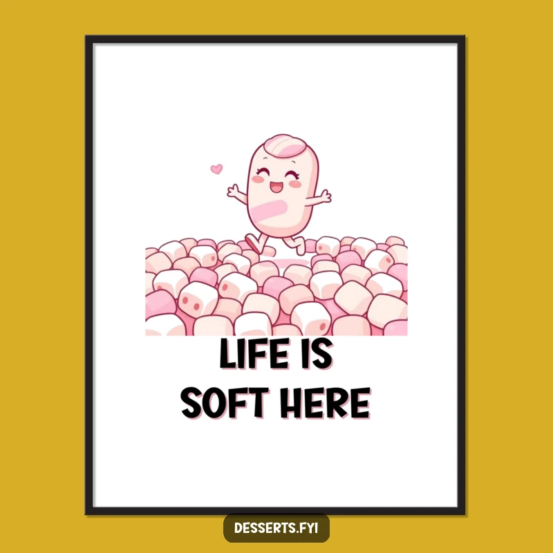 Funny Candy Jumper Poster - Gleeful Marshmallow Art Print, Ideal Funny Gift for Decor