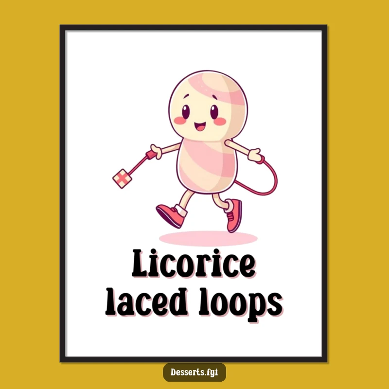 Funny Candy Poster: Energetic Character Skipping Art for Playful Walls