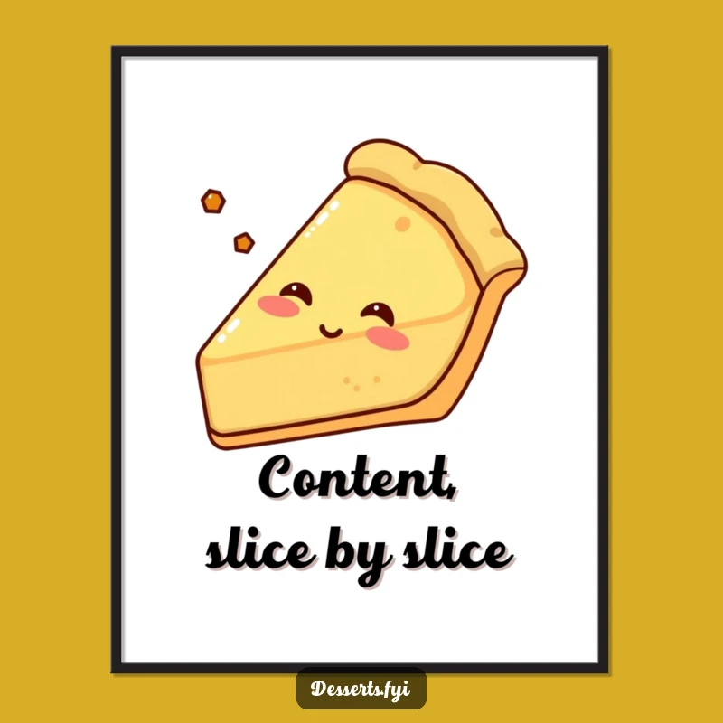 Funny Pie Slice Poster: Contentment Art, Happy Sighs, Ideal Funny Gift