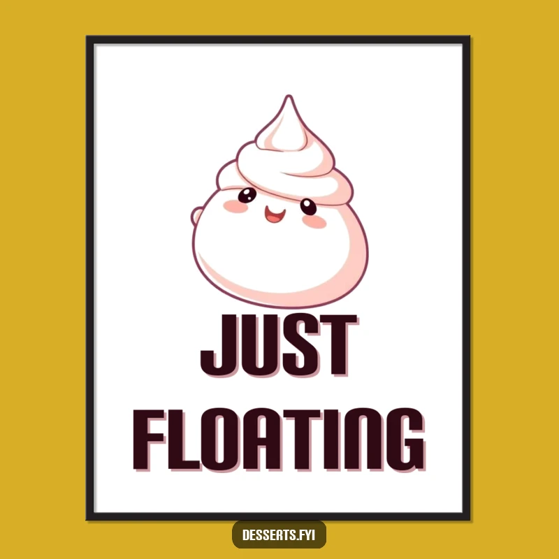 Funny Meringue Cloud Poster: Bring Lighthearted Sweetness and Humor to Your Walls