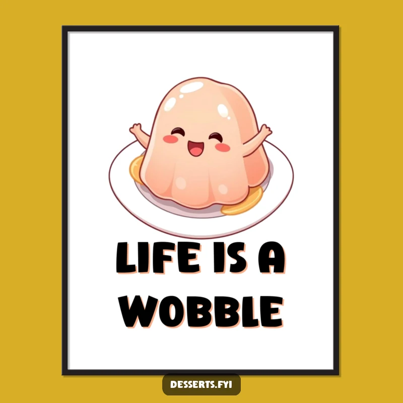 Funny Wobbly Jelly Poster: Vibrant Bounce Art - Ideal Funny Gift