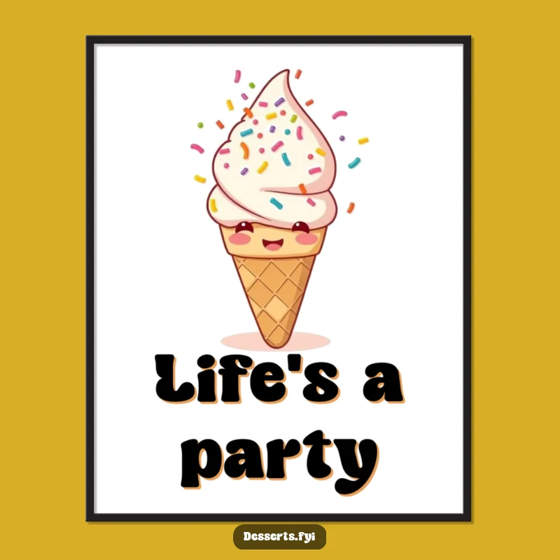 Funny Ice Cream Sprinkle Poster: Sweeten Your Walls, A Whimsical Funny Art Gift