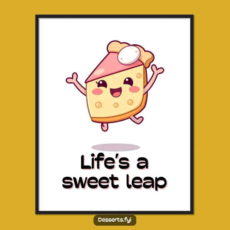 Funny Pie Slice Leap Poster: Brighten Your Walls With Laughter, A Whimsical Funny Art Gift