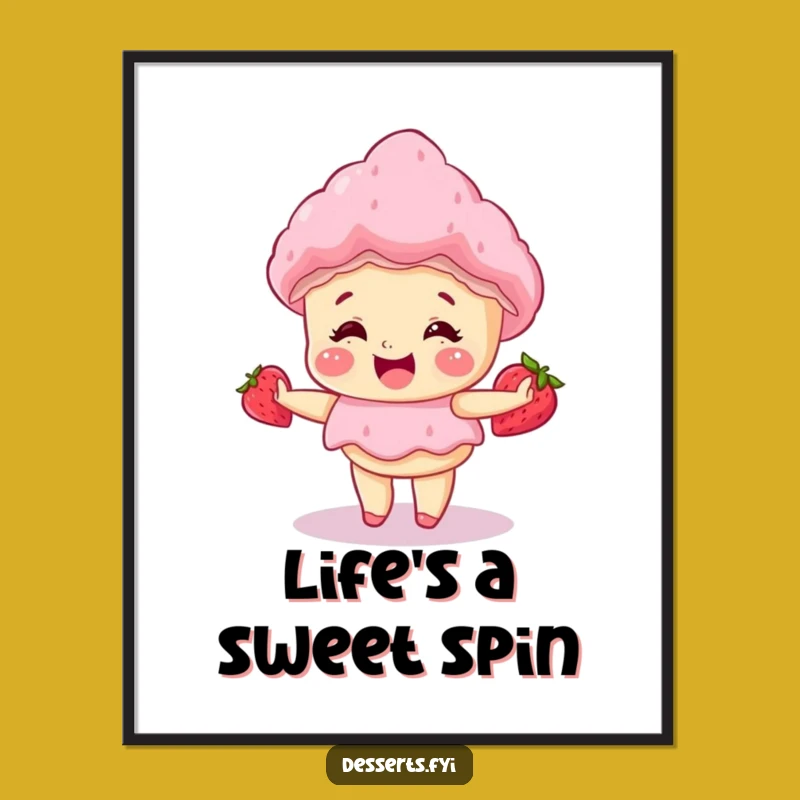Funny Giggle Cake Strawberry Shortcake Poster: Wall Art That Sweetens Your Space!
