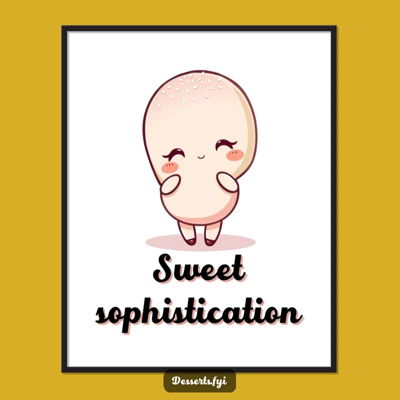 Funny Macaron Pose Poster - Elegant Sugar Dusted Art Print, Ideal Funny Gift for Decor