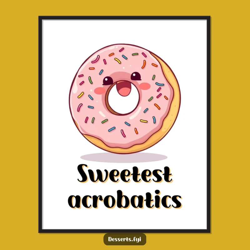 Funny Donut Flip Poster: Joyful Sprinkle Art Gift for Walls