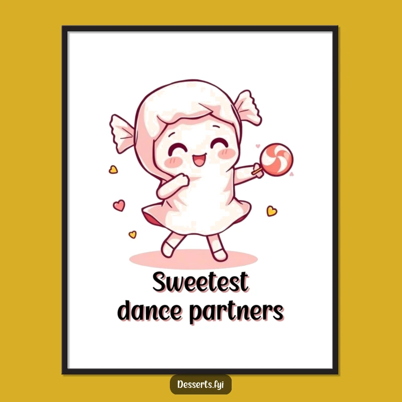 Funny Candy Dance Sweet Pair Poster: Wall Art That Moves with Joy!