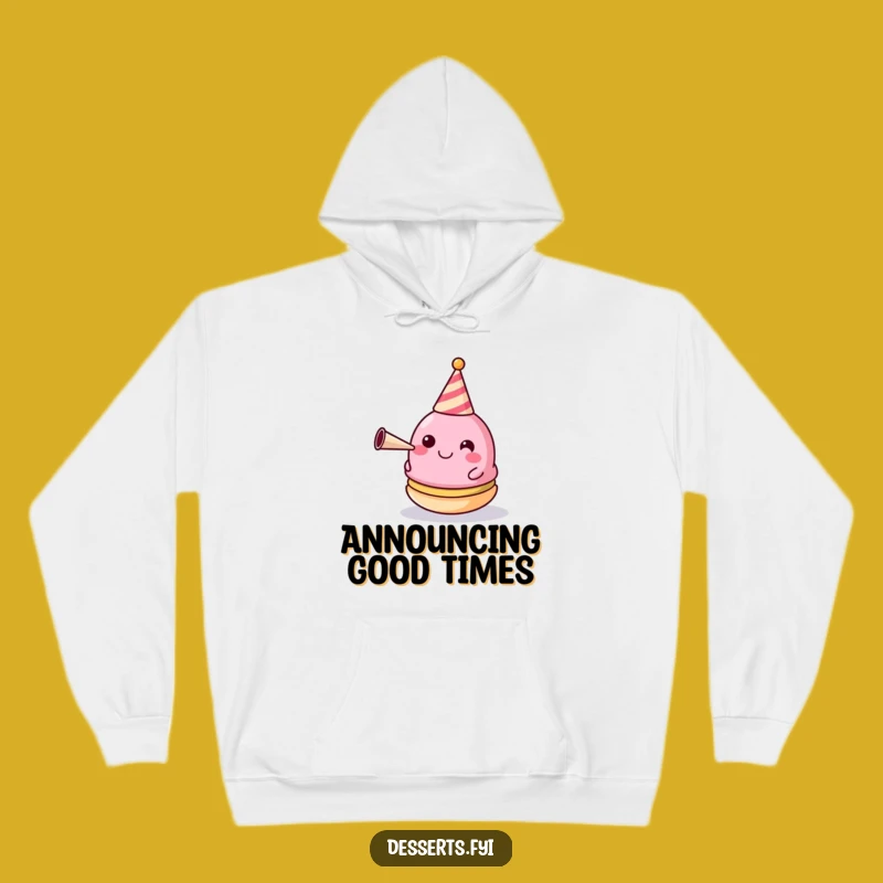 Funny Festive Macaron Hoodie: Party Hat Sweatshirt Gift for Joy