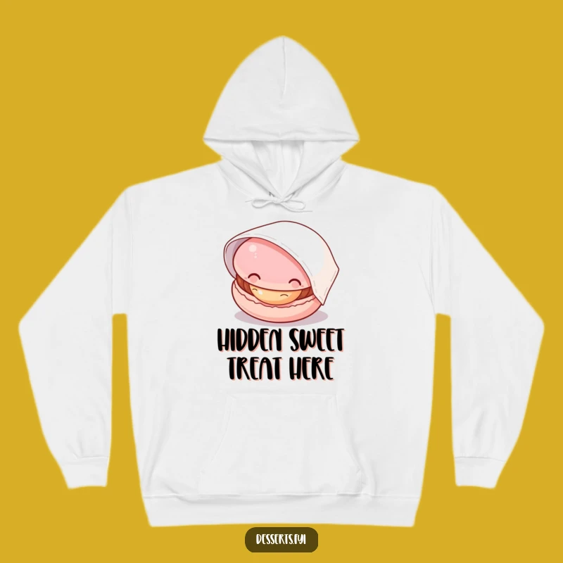 Cozy Funny Macaron Hoodie: A Curious Pastry Under Wraps, Supreme Funny Gift