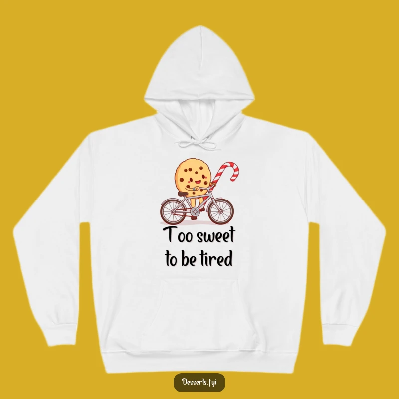 Funny Cookie Cyclist Hoodie - Cozy Candy Cane Ride, The Ultimate Funny Gift for Sweet Fans