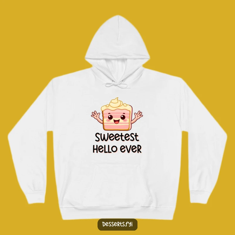 Funny Waving Cake Hoodie: Cozy Up with Dessert Delight