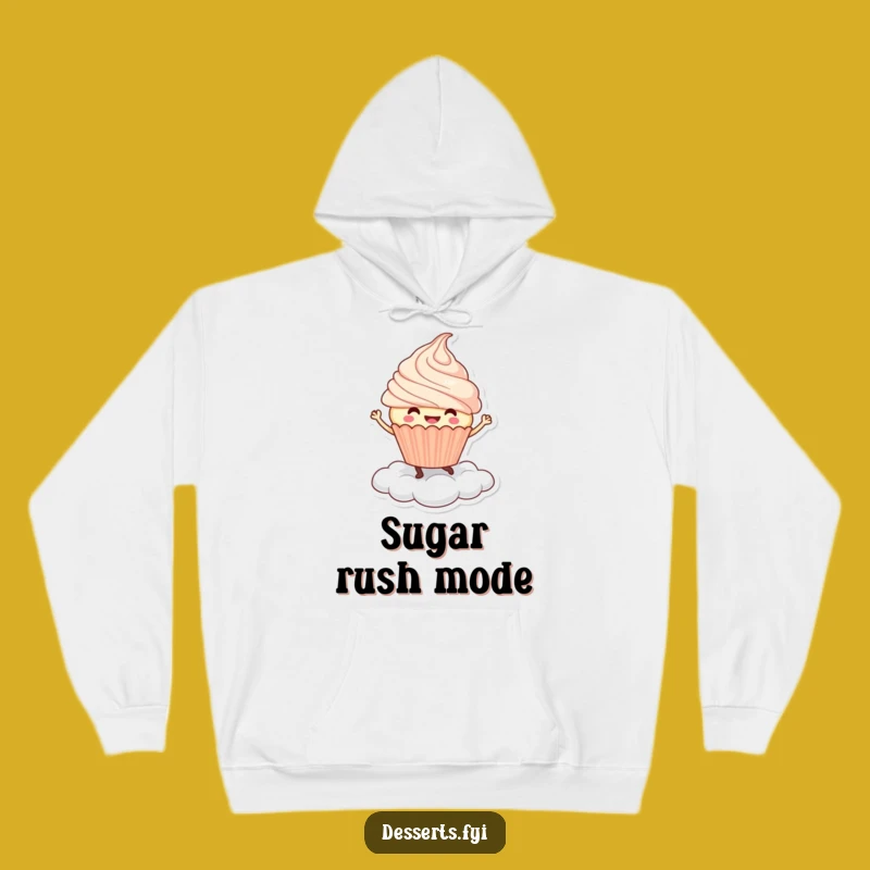 Funny Cupcake Cloud Hoodie: Joyful Dancer - Cozy & Humorous Sweet Treat Wear