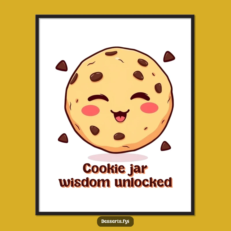 Funny Printable Wall Art: Winking Cookie Design, Free Downloadable Decor