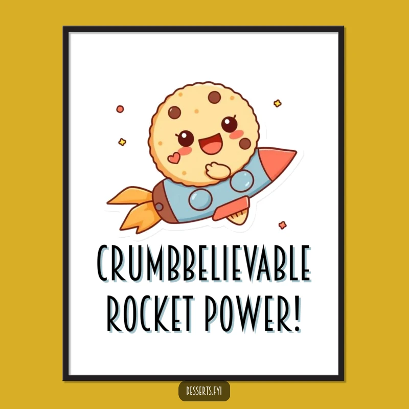 Funny Free Printable Wall Art: Cookie Rocket Zoom! Quirky Downloadable Decor Gift