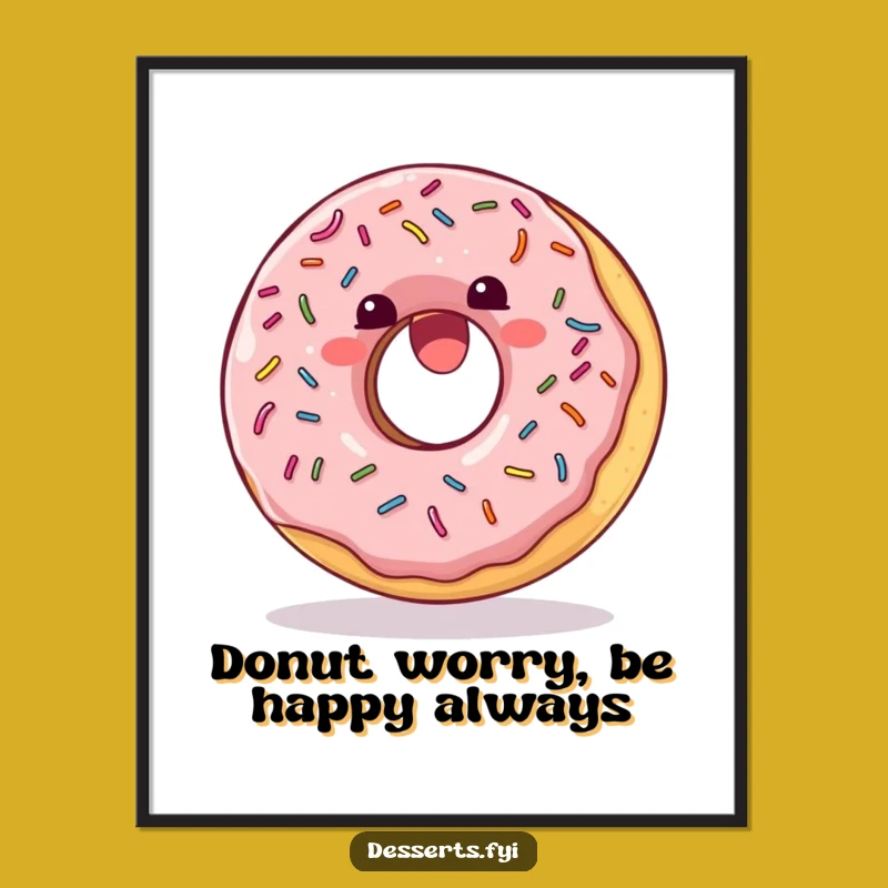 Funny Free Printable Wall Art: Donut Somersault Sprinkles, Quirky Decor