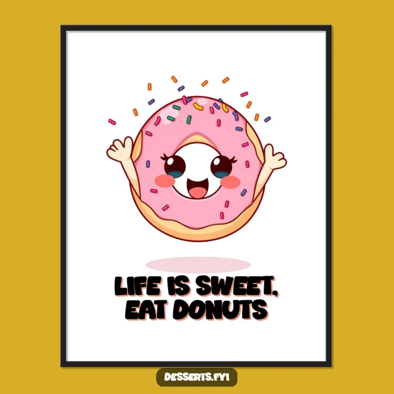 Free Printable Donut Wall Art: Cheerful Sprinkle Joy, Downloadable Funny Decor