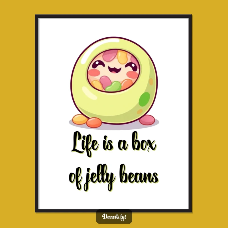 Free Printable Jelly Bean Roll Wall Art: Funny Downloadable Art for a Joyful Space