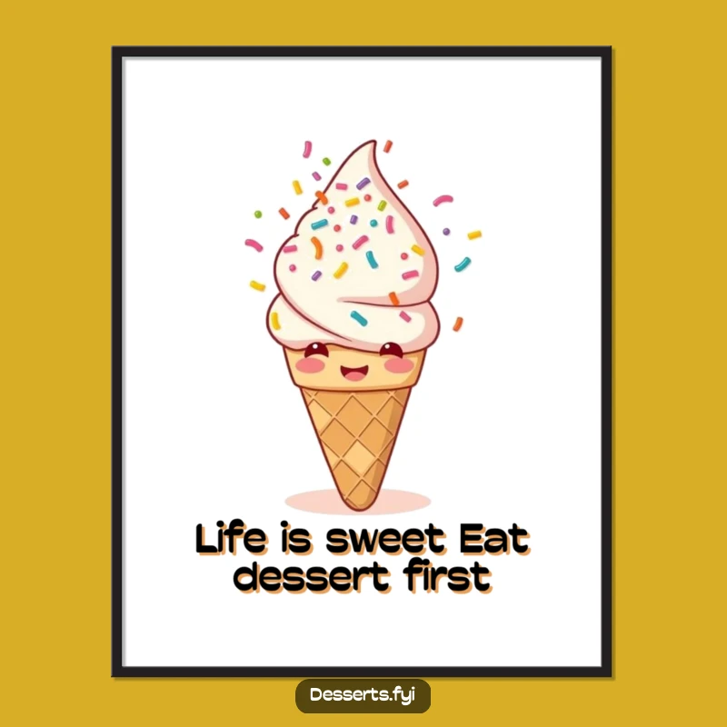 Free Printable Wall Art: Giggling Ice Cream Sprinkles, Humorous Downloadable Decor for Home