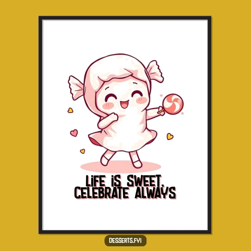 Fun Free Printable Wall Art: Candy Wrapper Dance - Sweet Downloadable Decor