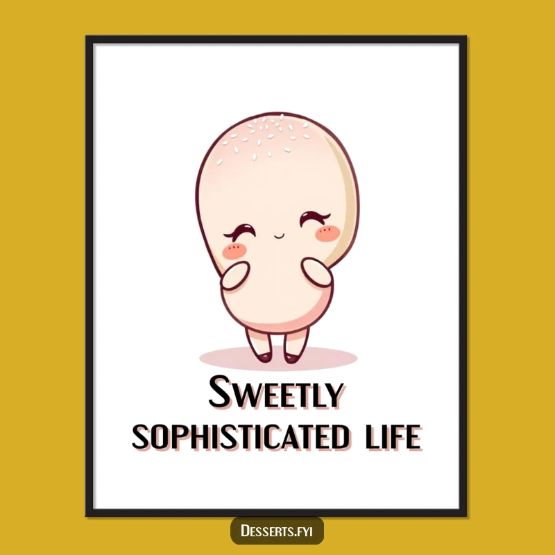 Funny Free Printable Wall Art: Elegant Macaron Pose, Downloadable Chic Art