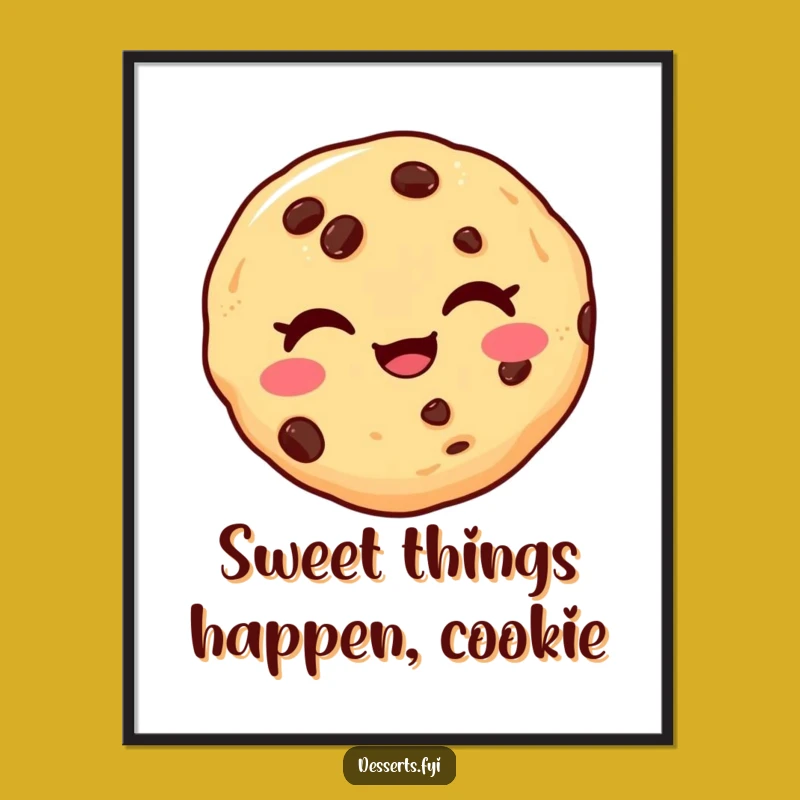 Funny Free Printable Wall Art: Winking Cookie, Quirky Downloadable Decor for Your Home!