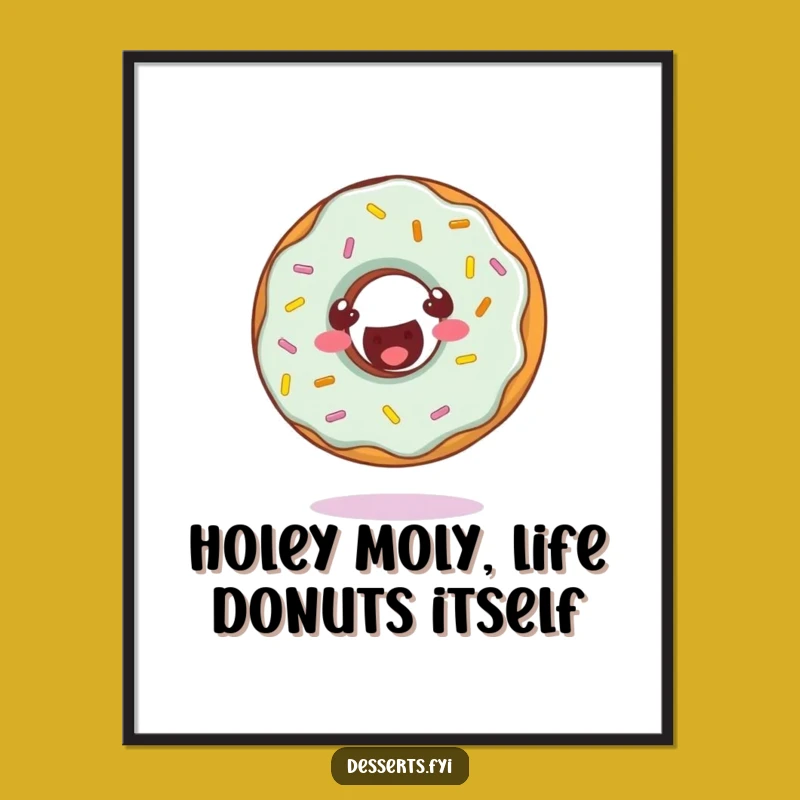 Funny Free Printable Wall Art: Donut Somersault, Humorous Downloadable Decor Gift