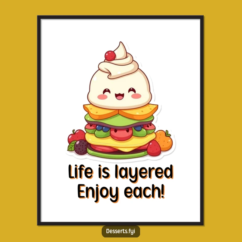 Free Printable Parfait Art: Funny Dessert Layers Poster, Hilarious Downloadable Wall Decor!