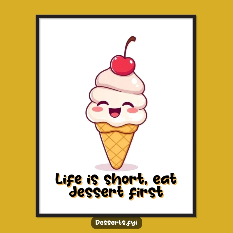 Funny Free Printable Ice Cream Wall Art: DIY Dessert Decor Downloadable