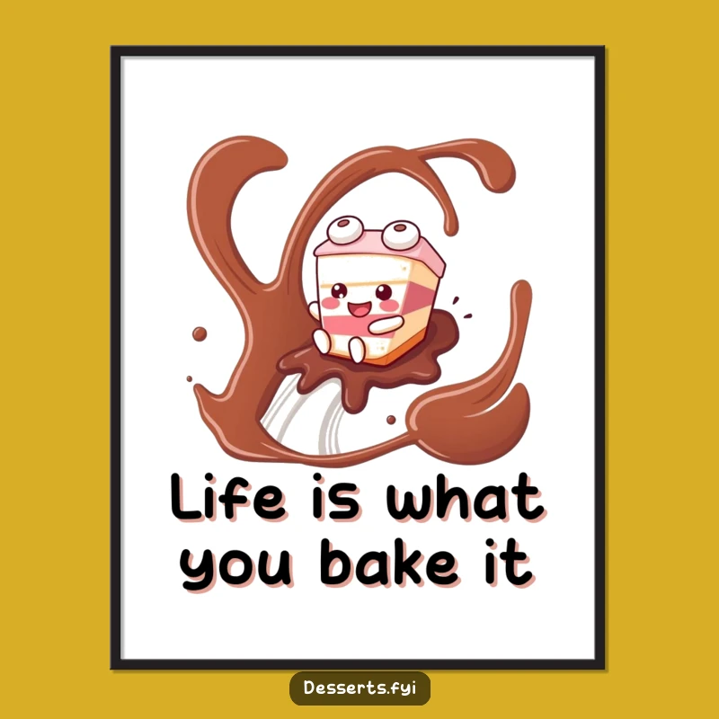 Free Printable Wall Art: Funny Cake Slice Sliding Decor for a Whimsical Downloadable Gift