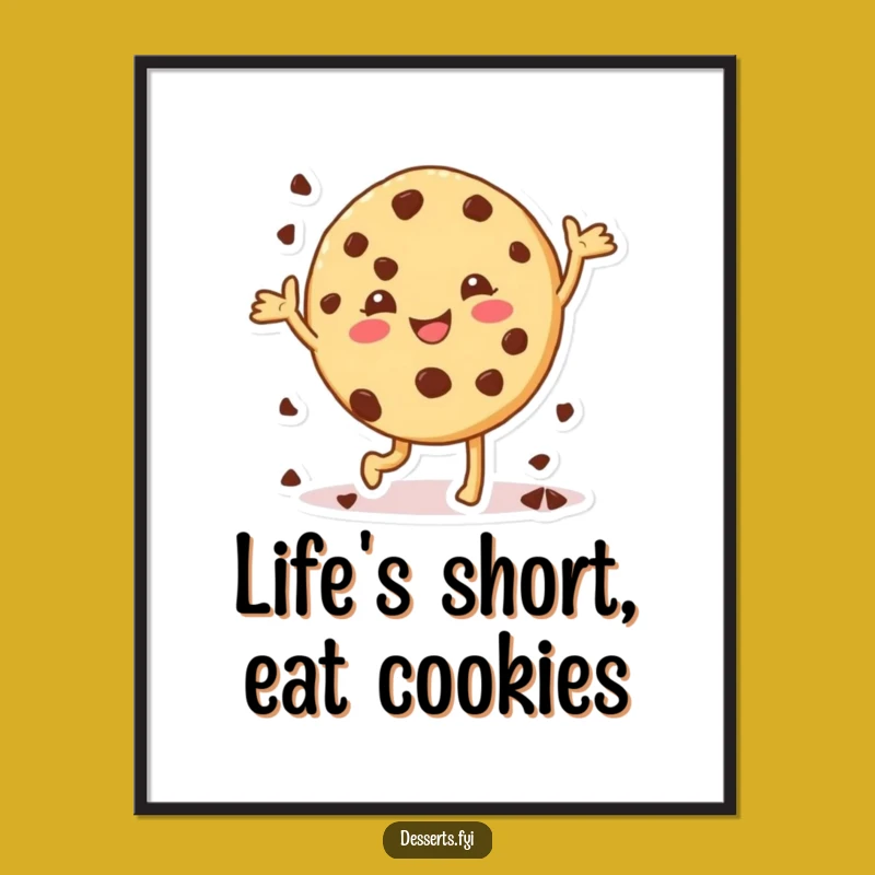 Free Printable Cookie Wall Art: Happy Dance Decor, Downloadable Funny Art