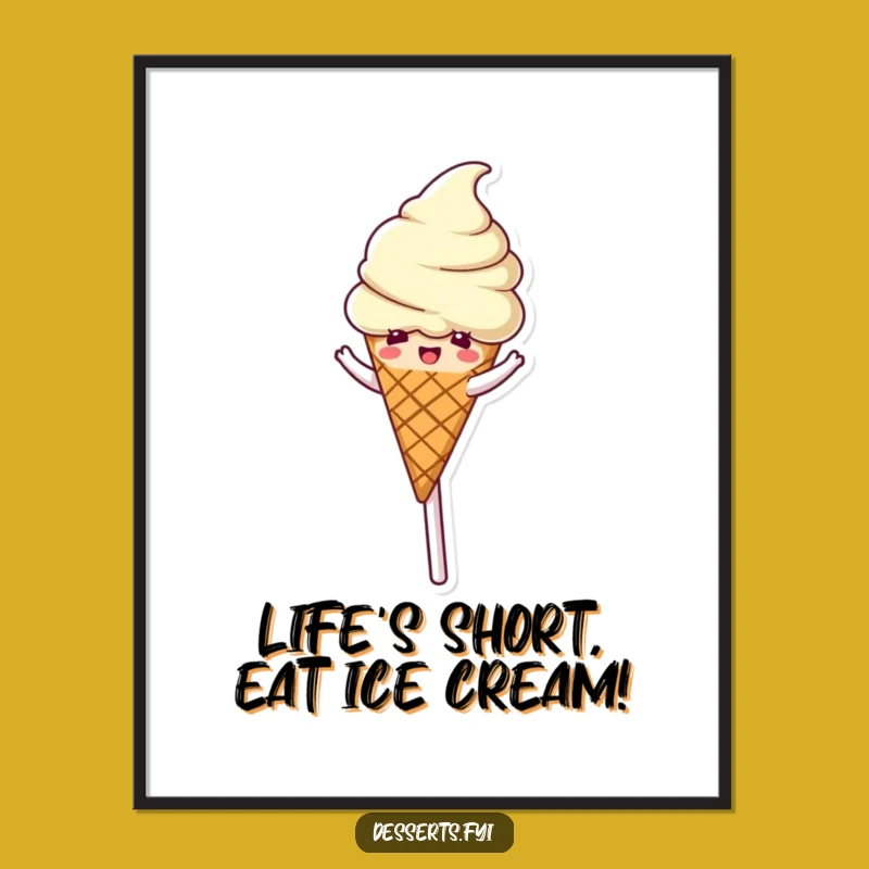 Funny Free Printable Wall Art: Ice Cream Lollipop Fun! Quirky Downloadable Decor Gift