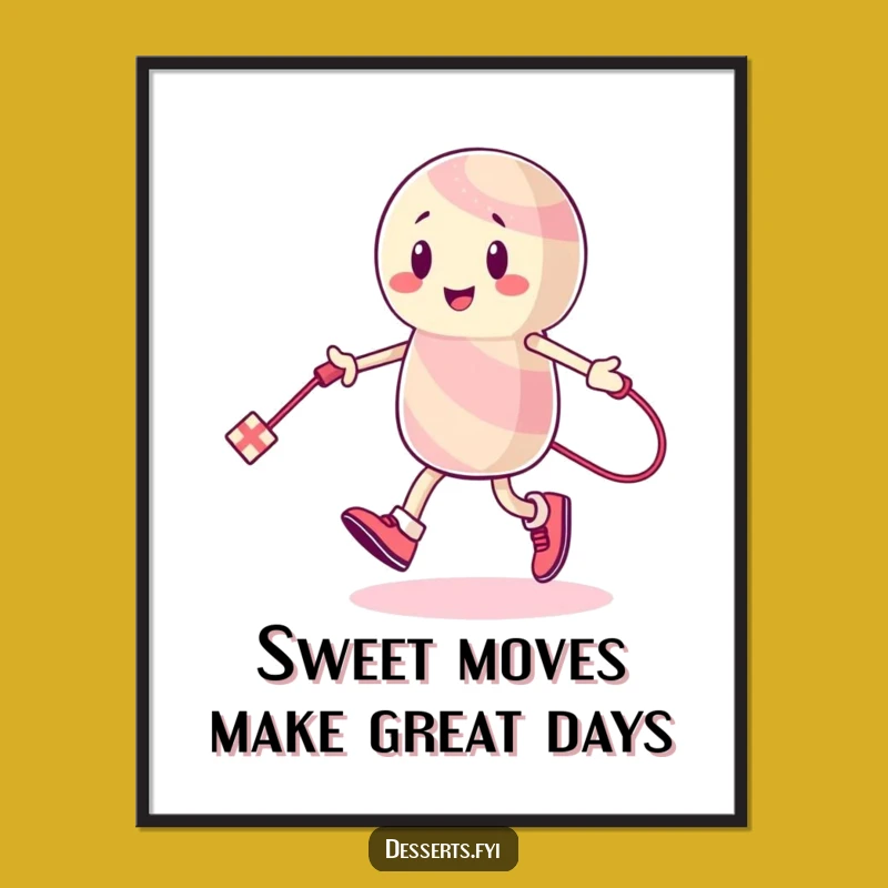 Funny Free Printable Wall Art: Active Candy Character for a Playful Atmosphere