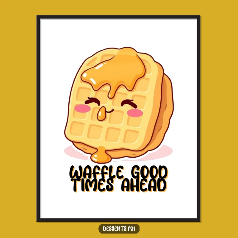 Free Printable Funny Waffle Art - Cheeky Waffle Wall Decor Downloadable Gift