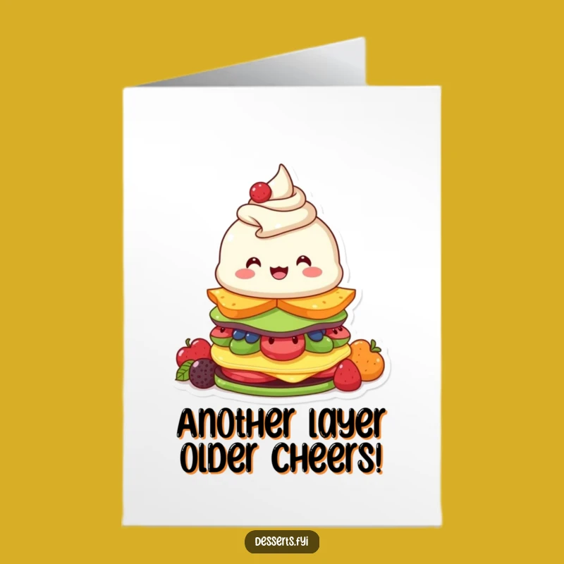Free Printable Birthday Parfait Card: Funny Dessert Layers Greeting, Funny Downloadable Gift!