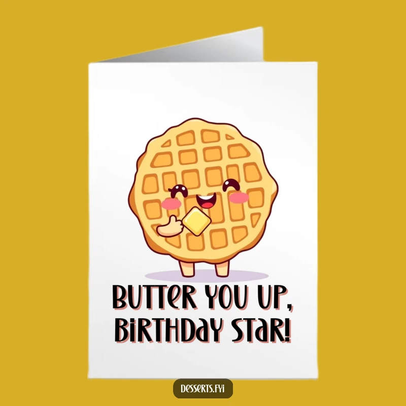 Funny Free Printable Waffle Birthday Card - Downloadable DIY Gift for Smiles