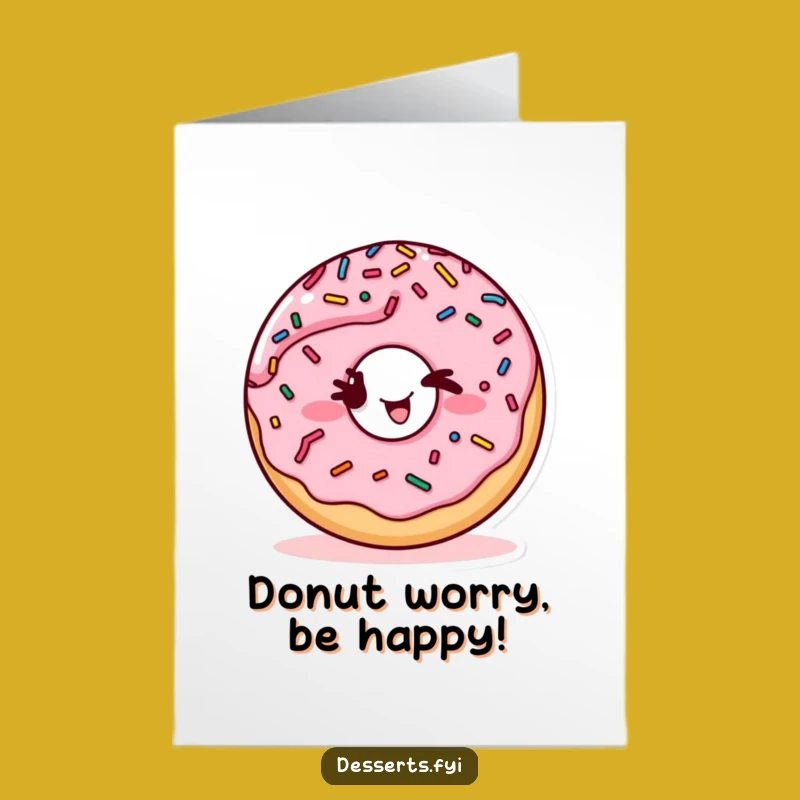 Free Printable Birthday Card: Winking Donut Character for a Sweet & Funny Celebration